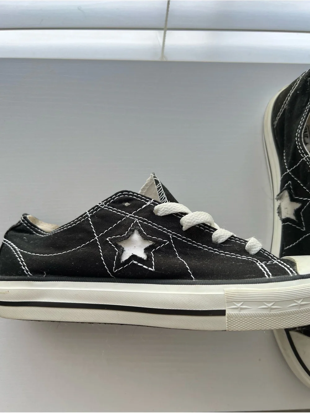 Converse Kids One Star Low Top Sneakers - Black and White